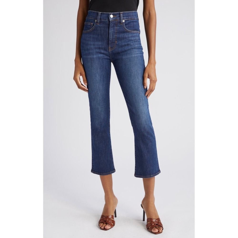 Veronica Beard Carly High Waist Kick Flare Jeans Bright Blue Size 27